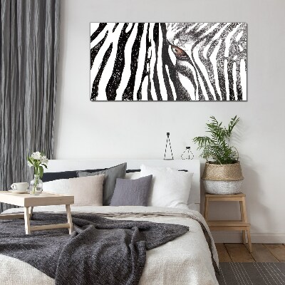 Obraz na skle Zebra v monochromatickom štýle