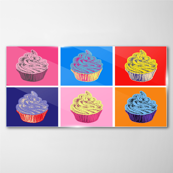 Skleneny obraz Farebné pop art muffiny