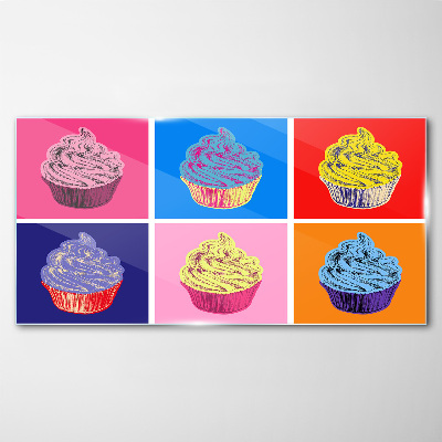 Skleneny obraz Farebné pop art muffiny