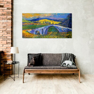 Skleneny obraz Abstrakcie krajinársky most