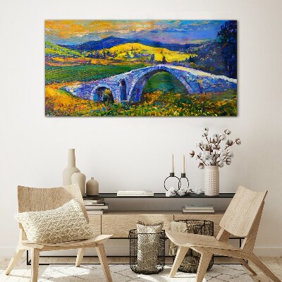 Skleneny obraz Abstrakcie krajinársky most