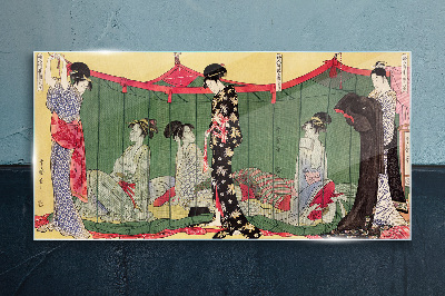 Sklenený obraz Scéna z japonského každodenného života