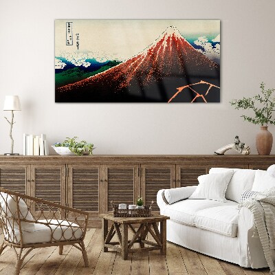 Sklenený obraz Sopka Fuji vo farbách Japonska