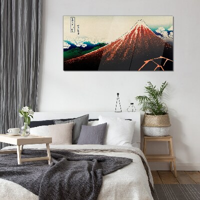 Sklenený obraz Sopka Fuji vo farbách Japonska