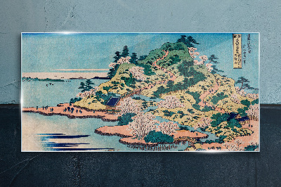 Sklenený obraz Ázie island morská horská rieka
