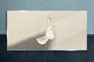 Sklenený obraz Husi vtáky