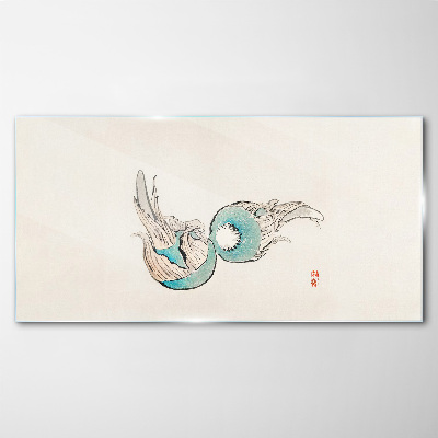 Sklenený obraz Japonská ilustrácia rýb