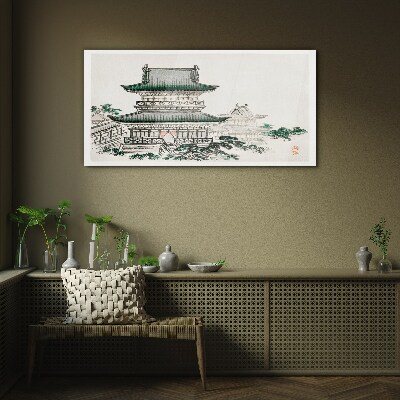 Sklenený obraz Ázijské tradičné budovy