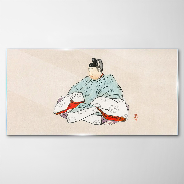 Sklenený obraz Japonský umelec v tradičnom kroji