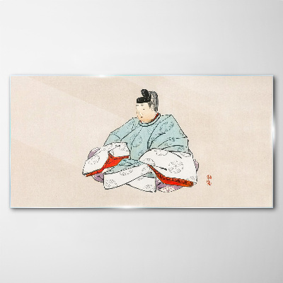 Sklenený obraz Japonský umelec v tradičnom kroji