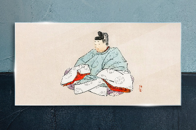 Sklenený obraz Japonský umelec v tradičnom kroji