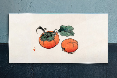 Obraz na skle Persimmons na svetlom pozadí