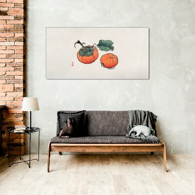 Obraz na skle Persimmons na svetlom pozadí