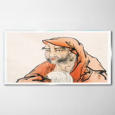 Obraz na skle Portrét ženy v kroji