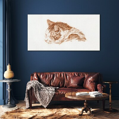 Obraz na skle Kreslenie zvierat mačka