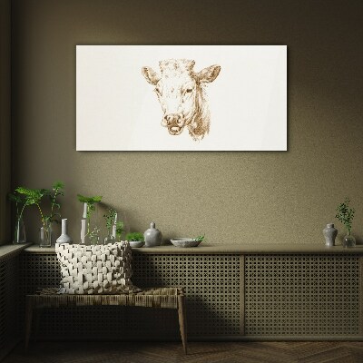 Obraz na skle Kreslenie kravy zvierat
