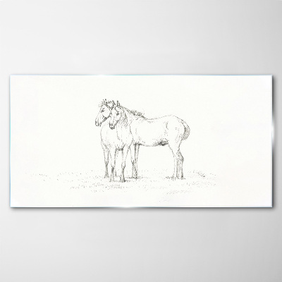 Obraz na skle Kreslenie zvierat kone