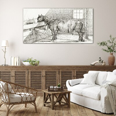 Obraz na skle Kreslenie zvieracieho kone