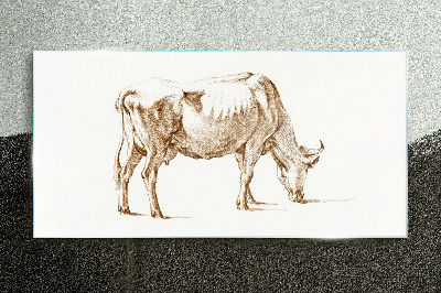 Obraz na skle Kreslenie kravy zvierat