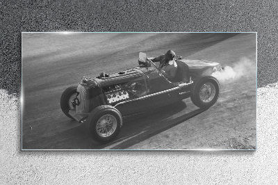 Skleneny obraz Auto čiernobiele preteky
