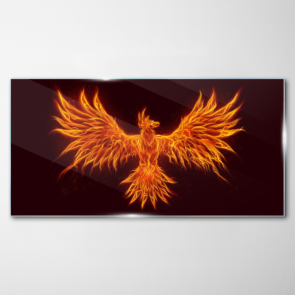 Skleneny obraz Horiaci Phoenix