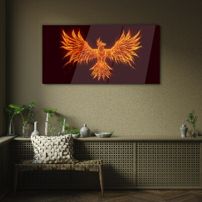 Skleneny obraz Horiaci Phoenix