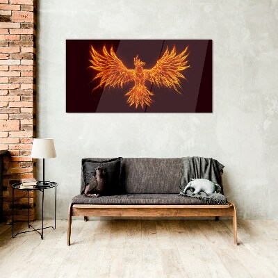 Skleneny obraz Horiaci Phoenix