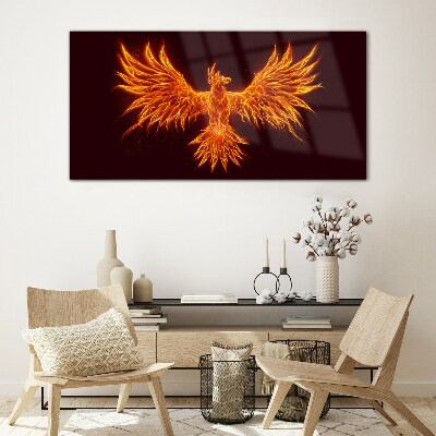 Skleneny obraz Horiaci Phoenix