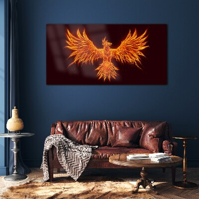 Skleneny obraz Horiaci Phoenix