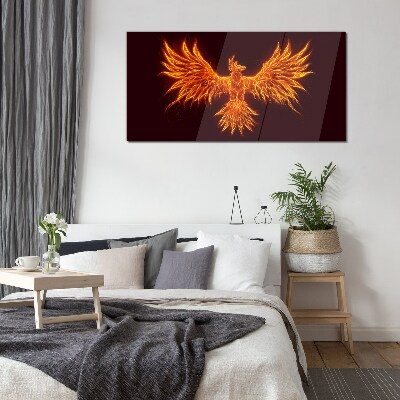 Skleneny obraz Horiaci Phoenix
