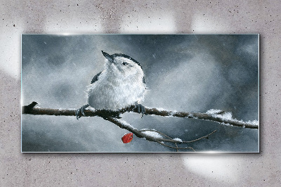 Skleneny obraz Zvieracie vták snehová zima