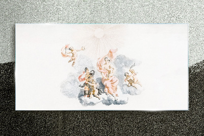 Obraz na skle Kreslenie starovekých anjelov mraky