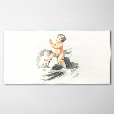 Obraz na skle Kreslenie anjelské dieťa
