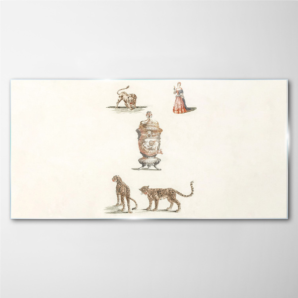 Obraz na skle Kreslenie starovekých zvierat