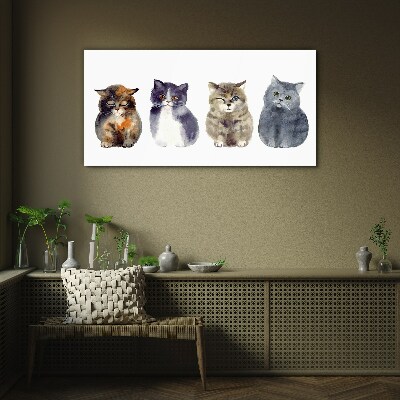 Skleneny obraz Zvieratá akvarel mačky