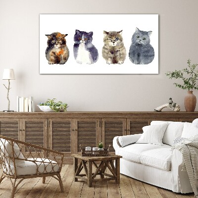 Skleneny obraz Zvieratá akvarel mačky