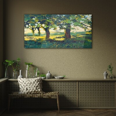 Skleneny obraz Abstrakcie strom trávy