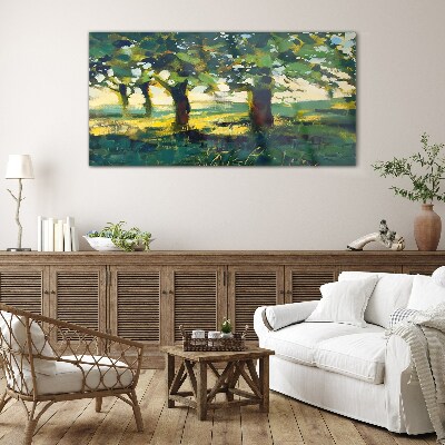 Skleneny obraz Abstrakcie strom trávy