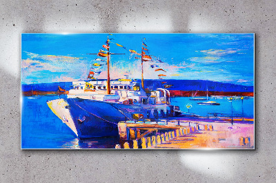 Skleneny obraz Marina za slnečného dňa