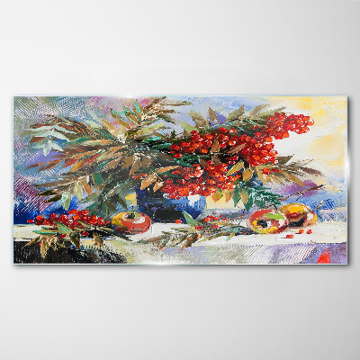 Skleneny obraz Abstrakcie kvety ovocie