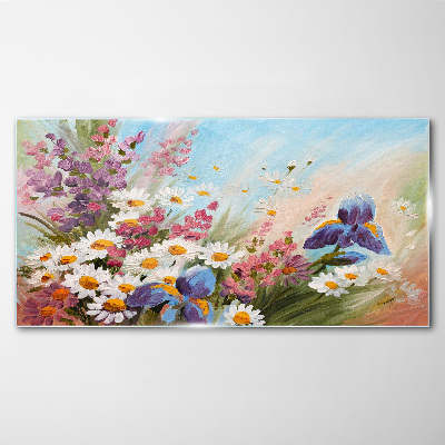 Obraz na skle Maľovanie kvety rastlina