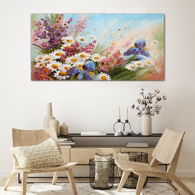 Obraz na skle Maľovanie kvety rastlina