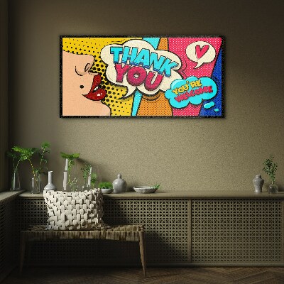 Skleneny obraz Pop Art: Vyjadrenie vďačnosti