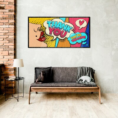 Skleneny obraz Pop Art: Vyjadrenie vďačnosti