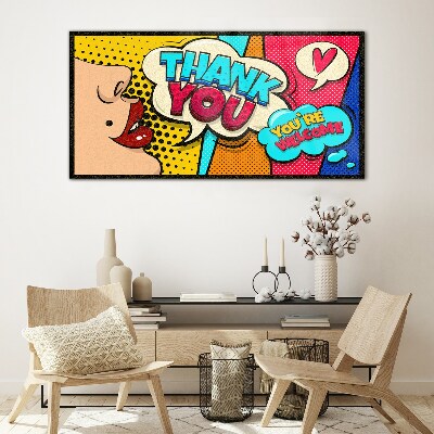 Skleneny obraz Pop Art: Vyjadrenie vďačnosti