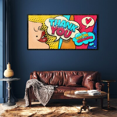 Skleneny obraz Pop Art: Vyjadrenie vďačnosti