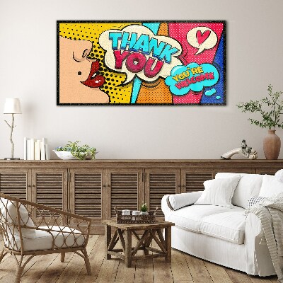 Skleneny obraz Pop Art: Vyjadrenie vďačnosti