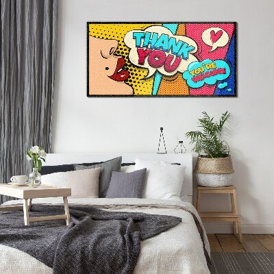 Skleneny obraz Pop Art: Vyjadrenie vďačnosti