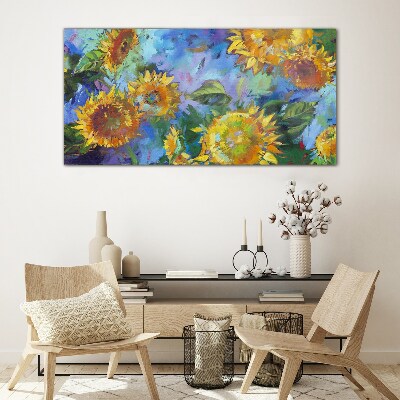 Obraz na skle Kvety slnečníc