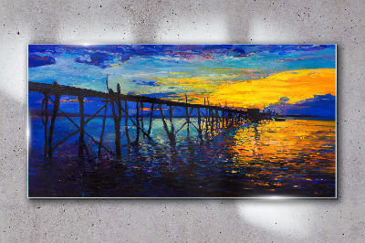 Skleneny obraz Abstrakcie pier západ slnka